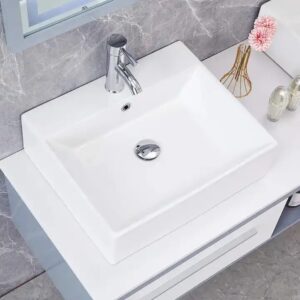 vanities High Bathroom bathroom vabity sink Ceramic Counter Top Rectangular Wash Basin ceramic basin manufacturers - Image 5