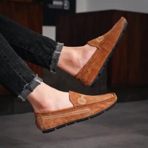 Loafers dress shoes pigskin men loafer shoes leather casual genuine men's causal shoes - Image 5