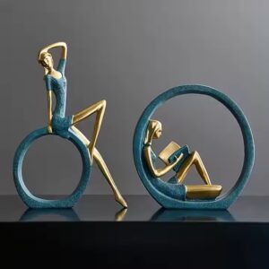 Home Decor Reading Statues Luxury Living Room Table Ornaments Resin Crafts Abstract Figurines For Office Desktop Accessories - Image 7
