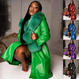 Winter Women Blend Double Face Big Fox Fur Collar Long Cashmere Spring Wool Luxury Women's Long Coat - Image 3