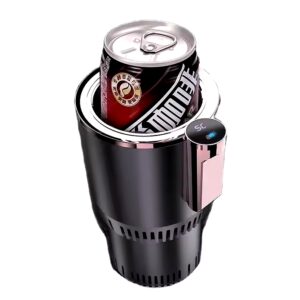 Auto Cooling and Heating Cup Holder, 2-in-1 Portable Smart Car Cup Drinks Holder for Water Coffee Milk with Display Temperature - Image 1