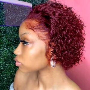 New Natural Black Short Curly Pixie Wig Aligned Raw Virgin Pixie Cut Wigs Human hair wig chemical fiber hair cover - Image 7