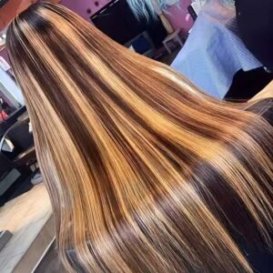 Long straight Ombre Highlight Piano Color Synthetic Wig Vendor Black Women Heat Resistant Wig For Black Women - Image 6