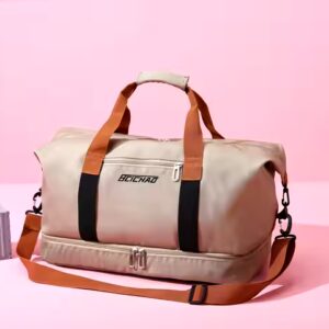 Foldable Waterproof Nylon Duffel Luggage Duffle Yoga Sports Weekend Shoulder Gym Travel Tote Bag Women - Image 3