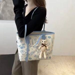 New High-End Shoulder Bag PU Leather Large Capacity Tote Bag Graffiti Fashion Women's Handbag - Image 3