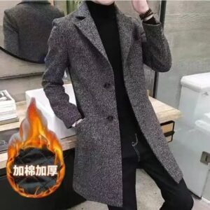 Autumn Winter Men Clothing Slim Fit Casual Thick Warm Plus Size Trench Coats Long Jackets - Image 7