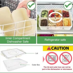 Portable 8 Compartment Divided Snack Salad Tray Clear PET Material with Lid Handles Snack Sauce Spice Boxes Sealed for Food Use - Image 5