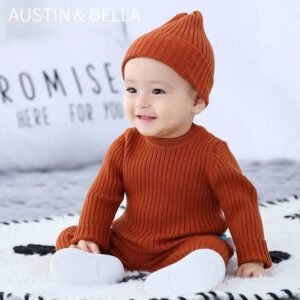 AustinBella/wholesale custom boutique knitted baby boys' clothing 3pcs sets sweater newborn winter designers knitwear clothes - Image 4