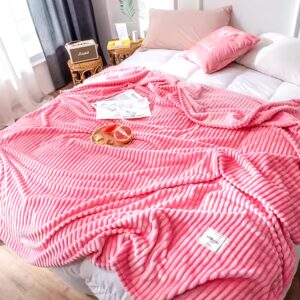 Super Soft Dyed Polar Flannel Fleece Modern Solid Color Design 100 Polyester Striped Throw Blanket Plush Baby Sofa Blanket - Image 5
