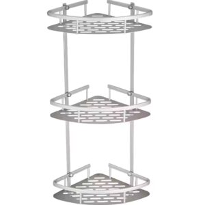 3 Layers Triangular Corner Organizer Rack Shelves Wall Mounted Aluminum Kitchen Bathroom Shampoo Cosmetic Organizer Rack - Image 6