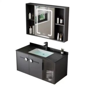 Modern Contemporary Bathroom Cabinets with Mirror and Wash Basin High Quality Storage Solution New and Popular Style - Image 7
