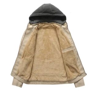 Fashionable Wholesale Brand 2024 New Products Winter Men Hooded Motorcycle PU Coat Casual Faux Leather Jackets - Image 4