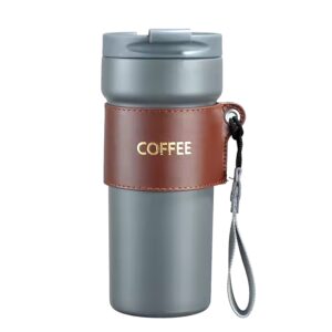 BORGE 500ml Double Wall Powder Coating Stainless Steel Vacuum Insulated Coffee Tumbler With Strap And Sleeve - Image 6