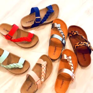 Summer Beach Slides Cork Sandals Fashion Trend Durable High Quality Women PU Rubber Summer Design Angkle Sandals - Image 3