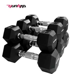 Free Weight Gym 3-100 LB 1-60 KG Set Metal Handle Cast Iron Rubber Hex Hexagon Dumbbell - Image 3