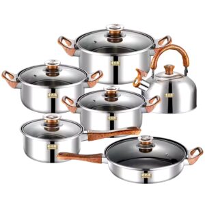 Hot Selling Household 12 Piece Pot Set Multi Functional Stainless Steel With Kettle Stainless Steel Pot Set - Image 7