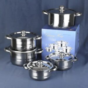 10pcs stainless steel cookware sets stainless steel cooking pots stainless steel soup pot - Image 5