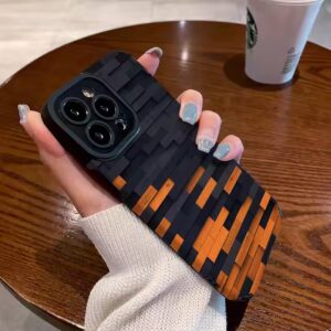 Orange And Black Stitching Design Soft TPU Leather Mobile Phone Case For Iphone 6 7 8 X Xr Xs 11 12 13 14 15 16 Pro Max - Image 4
