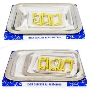 Stainless steel serving tray set arabic gold metal tray - Image 6