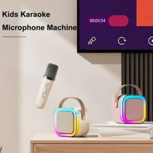 Wholesale Music Portable TWS Small Karaoke Machine Player for Kids Bluetooth Karaoke Speaker With Wireless Microphone - Image 7