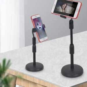 Scalable Rotating Mobile Phone Holder Tablet Stand Desk 360 Rotate for Desktop Live Streaming Overhead Shoot Video Round Base - Image 6