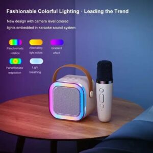 Wholesale Music Portable TWS Small Karaoke Machine Player for Kids Bluetooth Karaoke Speaker With Wireless Microphone - Image 6
