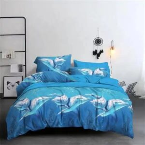 4 piece bedsheet bedding set complete polyester bed sheets Geometric bedding set - Image 7