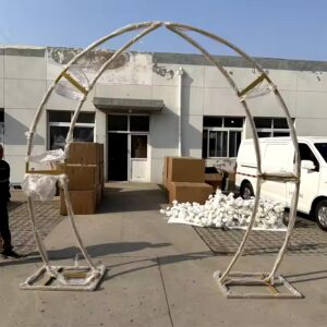 Artificial Floral Supplies White Front Moon Arch Flower Arrangement - Image 5