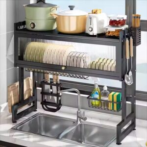Expandable stackable kitchen cabinet shelf organizer, counter spice racks, multifunctional storage shelf for kitchen, bathroom - Image 7