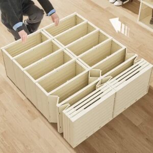 Wannuo 3-9 Layer Folding Shoe Box Modern Cream One-piece Plastic Folding Shoe Cabinet with Magnet - Image 6