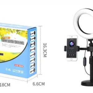 6 inch 16cm LED Ring Fill Light Lamp Vlogging Video Light Live Broadcast Kit with Dual Phone holders - Image 7