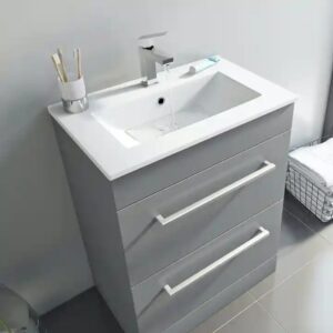 High end design rectangular bathroom hand wash basin square shape bathroom basin luxury bathroom sink with vanity - Image 3