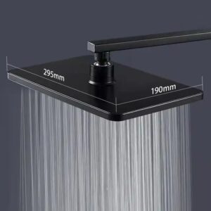 High water pressure black plated bath 9 inch water saving square bath ceiling overhead rain head shower - Image 5