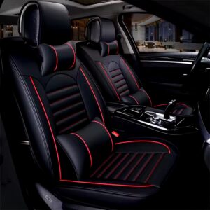 Breathable Car Seat Protector Polyester Universal Car Seat Leather Cover Set - Image 3