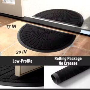 Half round polypropylene loop velvet embossed rubber anti-slip Outdoor Welcome Door Mat Doormats Floor Mat for Entryway - Image 6