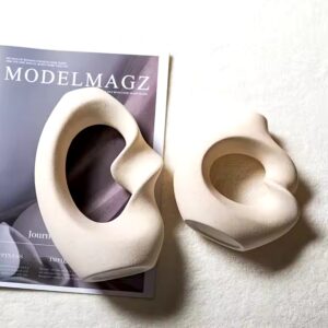 2 piece Home Hotel Living Room Lobby Lounge Elegant Ornament Craft Tabletop Flower Vases Abstract Modern Ceramic Vase Set - Image 7