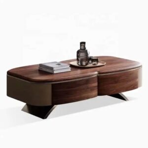 Mid-Century Walnut Veneer Tea Table Modern Living Room Retro Solid Wood Tea Table - Image 6
