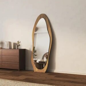 Solid wood base MDF frame full size standing floor home decor retro style long mirror living room salon mirror spiegel espejo - Image 2