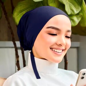 Muslim Hijab Modal Headscarf Hat Dupatta Elastic Strap Base Hat Tied With Rope Solid Color Scarf Adjustable Turban - Image 5