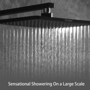 High water pressure black plated bath 9 inch water saving square bath ceiling overhead rain head shower - Image 4