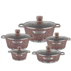 Granite Cookware Sets 10 Pieces Non-Stick Aluminum Utensils Kitchen Cookware Manufacturers - Image 7