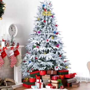 Green PE +PVC mix flock artificial tree Christmas tree with warm white LED lights with controller christmas decorations - Image 4