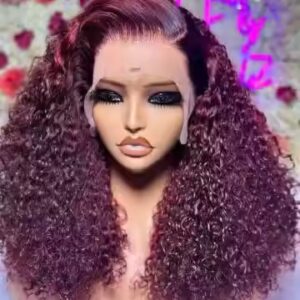 Cheap 13 * 4cm Lace Chemical Fiber Head Cover Wine Red Partial Short Curly Hair Small Curly Hair Manufacturer - Image 2