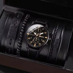 2024 new all-in-one fashion disc quartz watch business casual men's temperament watch set - Image 7