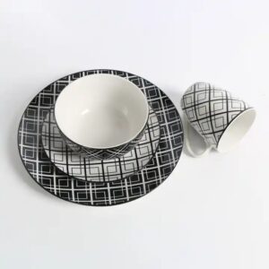 Porcelain Restaurants Bowl Dishes Plates Dinner Set Tableware Pad Printing Dinnerware Set - Image 3