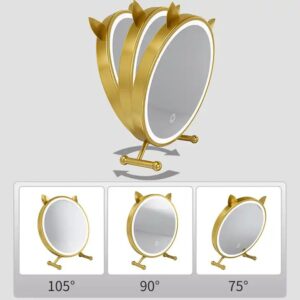 INS Desktop Mirror Kitty Design Rotating Metal Makeup Mirror - Image 3