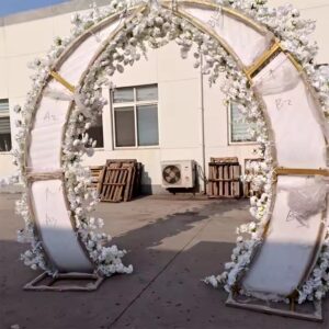 Artificial Floral Supplies White Front Moon Arch Flower Arrangement - Image 3