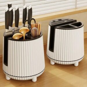 Wannuo Rotatable Kitchen Knife Holder Kitchen Spoon and Chopsticks Holder Kitchen Knives & Accessories - Image 4