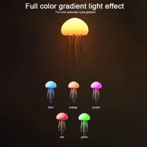 3D Jellyfish Night Light Jellyfish Nightlight Voice Control Atmosphere Light with Rotating Tentacles Type-C Charging for Desktop - Image 6