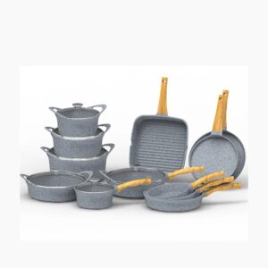 Kitchen Cookware Set, Non-Stick Aluminum Pots and Pans, High Quality, Wholesale, for Cooking - Image 4